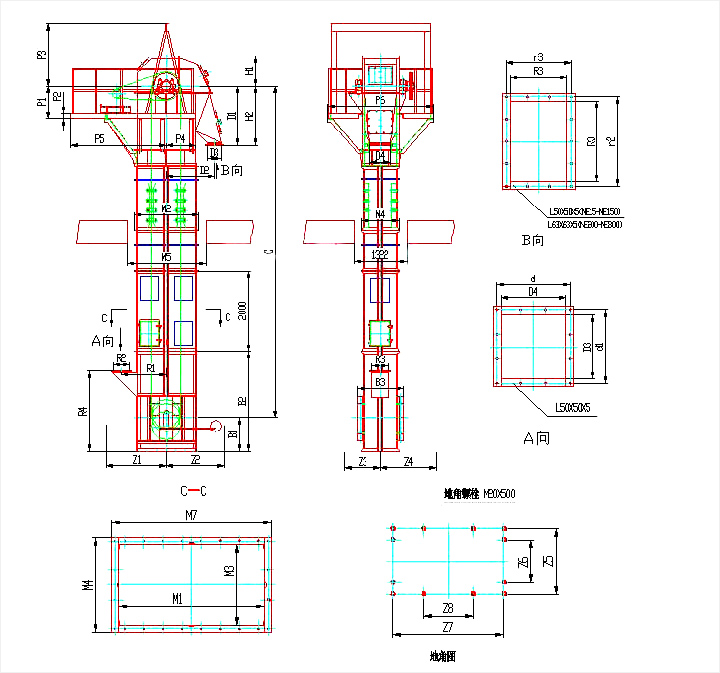 板鏈斗式提升機結(jié)構(gòu)圖
